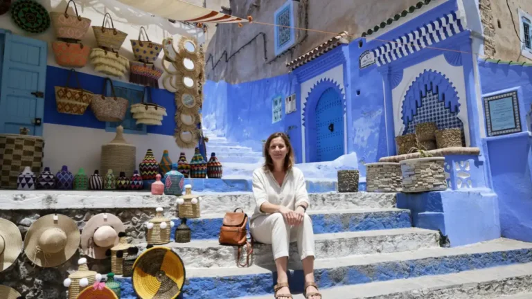 Blue alley in Chefchaouen, Morocco