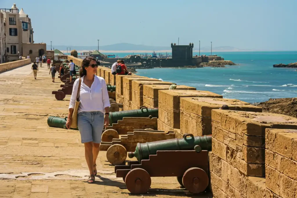 Cannons at Scala Fortress in Essaouira (Mogador), Morocco, overlooking the Atlantic Ocean